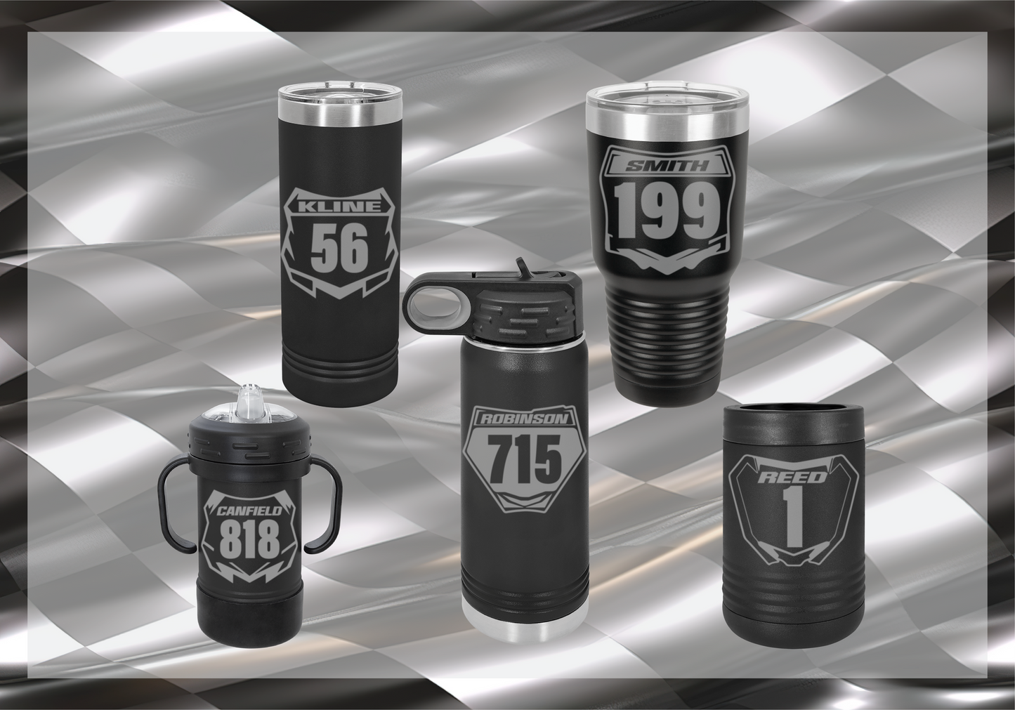 Motocross Number Plate Engraved Tumbler - Equinsity Designs