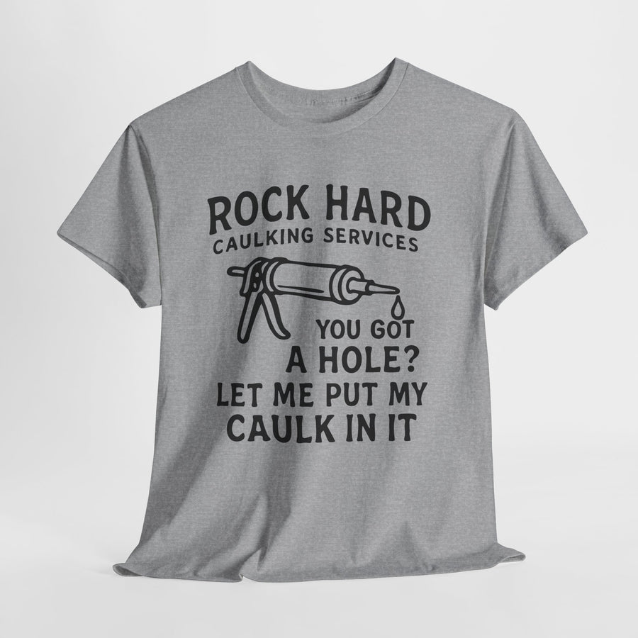 Gray t-shirt with black text and graphic on a white background