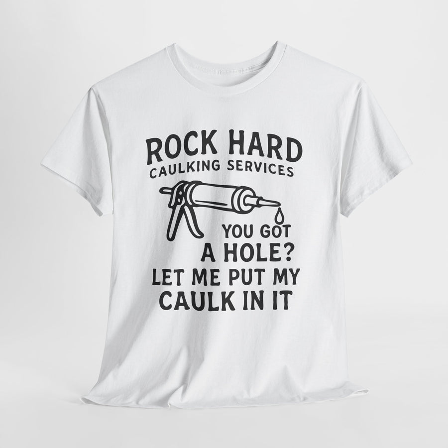 White t-shirt with black text and graphic on a white background