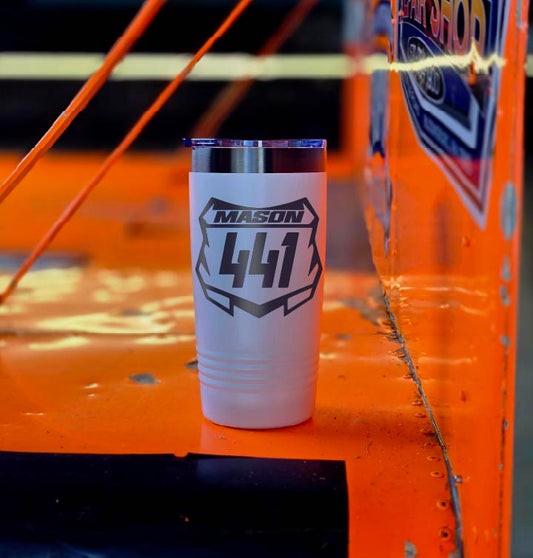Motocross Number Plate Tumbler with Color Engraving
