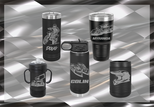 Personalized Motorsports Engraved Tumbler - Equinsity Designs